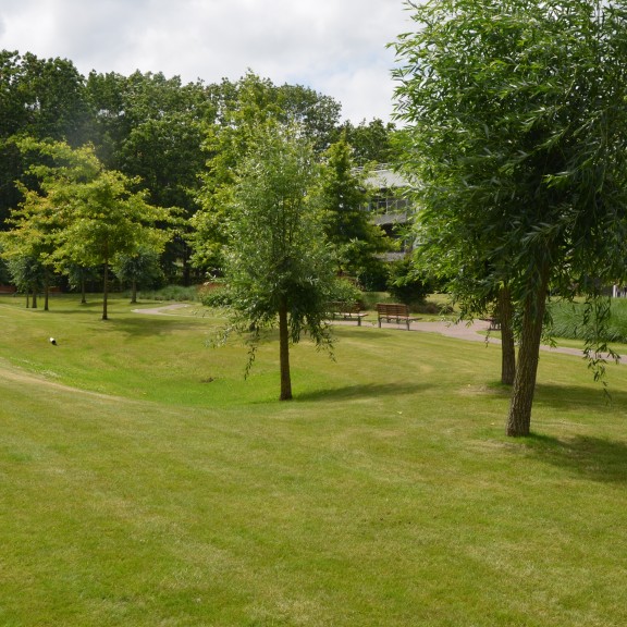 park bij meergezinswoningen